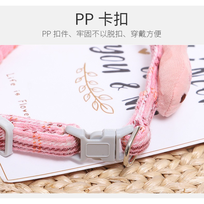 貓咪項圈頸圈狗狗貓鈴鐺編織貓貓脖子飾品小型犬裝飾脖圈寵物項鏈-細節圖3