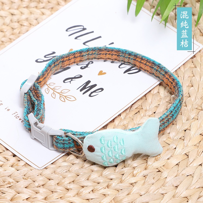 貓咪項圈頸圈狗狗貓鈴鐺編織貓貓脖子飾品小型犬裝飾脖圈寵物項鏈-細節圖7