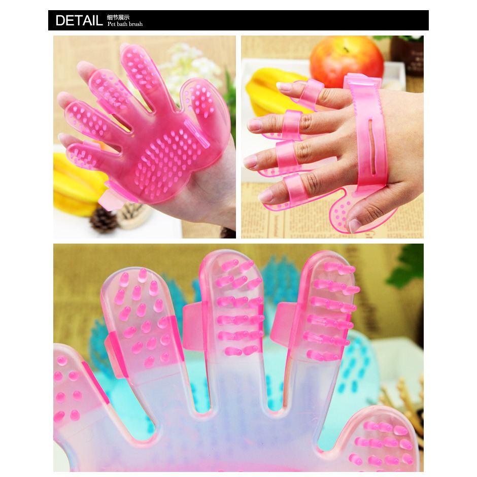 寵物洗澡刷 加厚款 狗狗手套五指擼毛刷 貓咪去除浮毛 按摩洗澡清潔刷-細節圖4