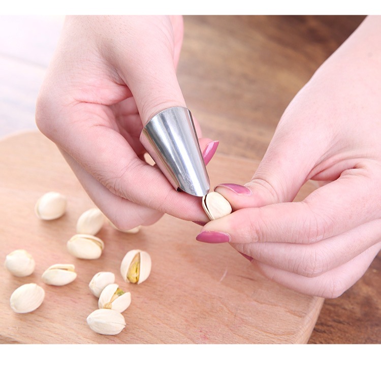剝毛豆神器板 慄堅果剝殼小工具撥雞頭 多功能摘菜 切菜護手 鐵指甲套-細節圖8