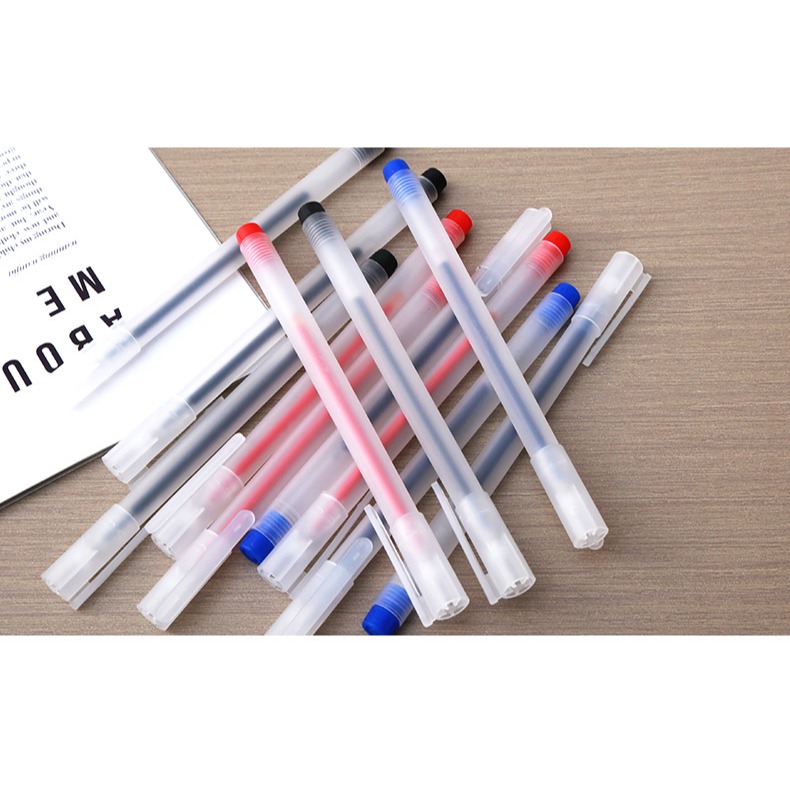 小白筆中性筆簽字筆透明磨砂無印風-細節圖2