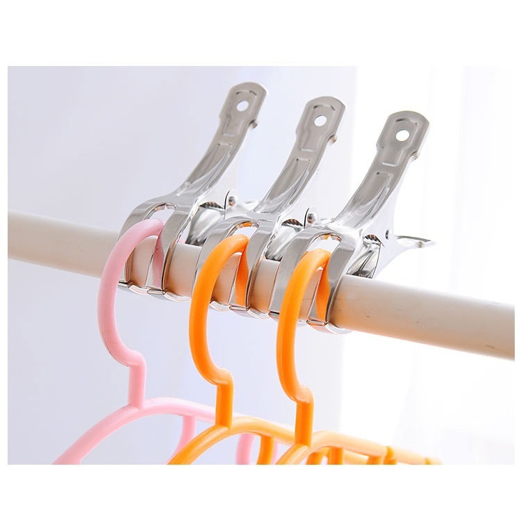 不銹鋼夾子 彈簧夾 被單夾 開口防風夾 衣夾襪架曬被夾魚尾夾家用-細節圖2