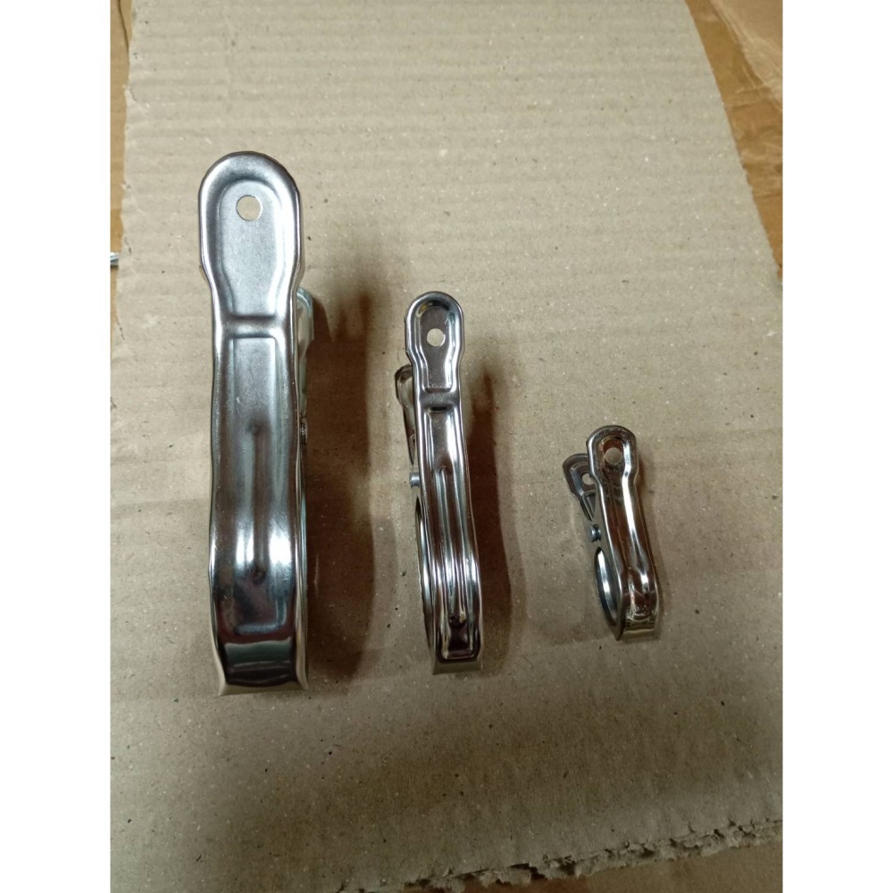 不銹鋼夾子 彈簧夾 被單夾 開口防風夾 衣夾襪架曬被夾魚尾夾家用-細節圖5