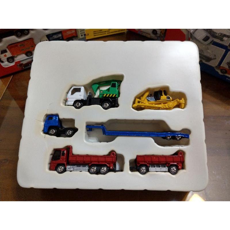 Tomica 日版 未開封 工事現場直行 板車 砂石車 連結車 推土機 盒損-細節圖2