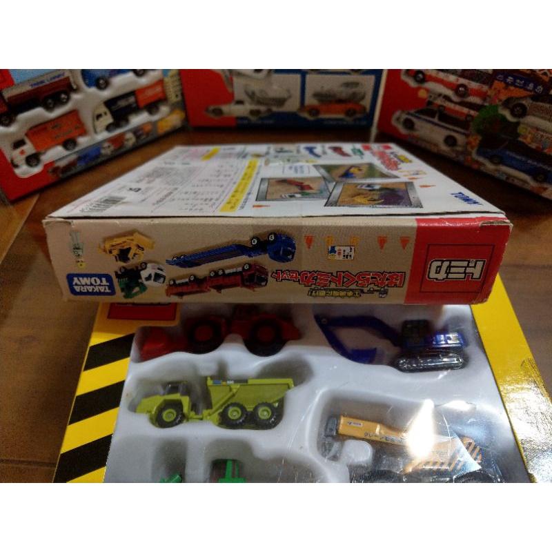 Tomica 日版 未開封 工事現場直行 板車 砂石車 連結車 推土機 盒損-細節圖5