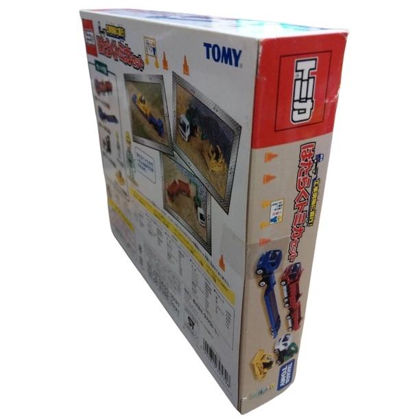 Tomica 日版 未開封 工事現場直行 板車 砂石車 連結車 推土機 盒損-細節圖8