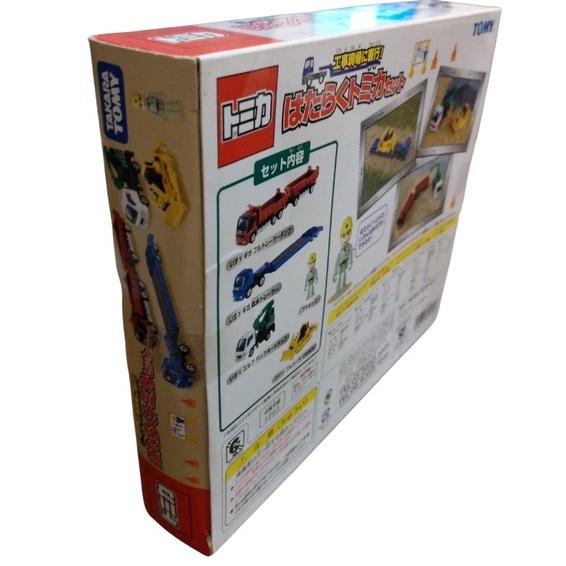 Tomica 日版 未開封 工事現場直行 板車 砂石車 連結車 推土機 盒損-細節圖9