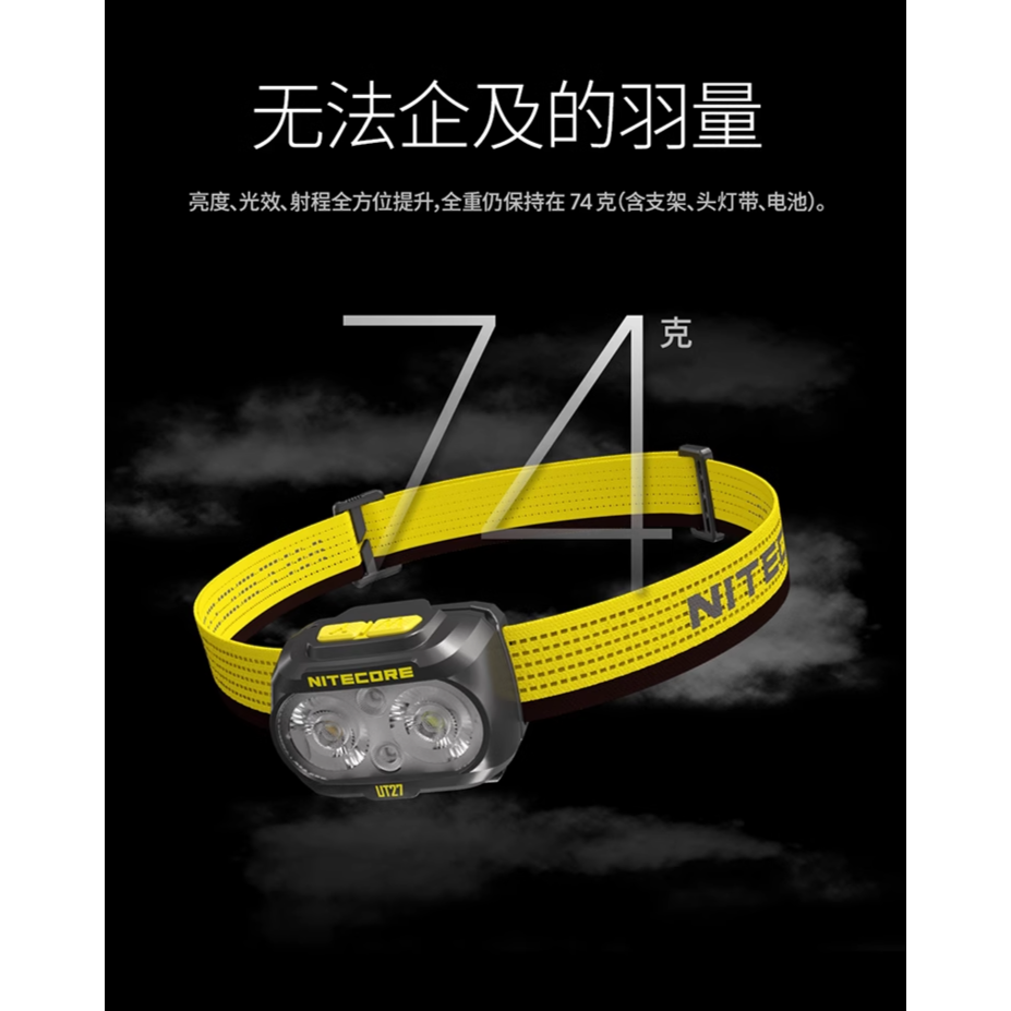 NITECORE台灣現貨UT27 800流明 射程163米 輕亮雙主燈頭燈 暖光/白光  登山路跑NB10000免運-細節圖6