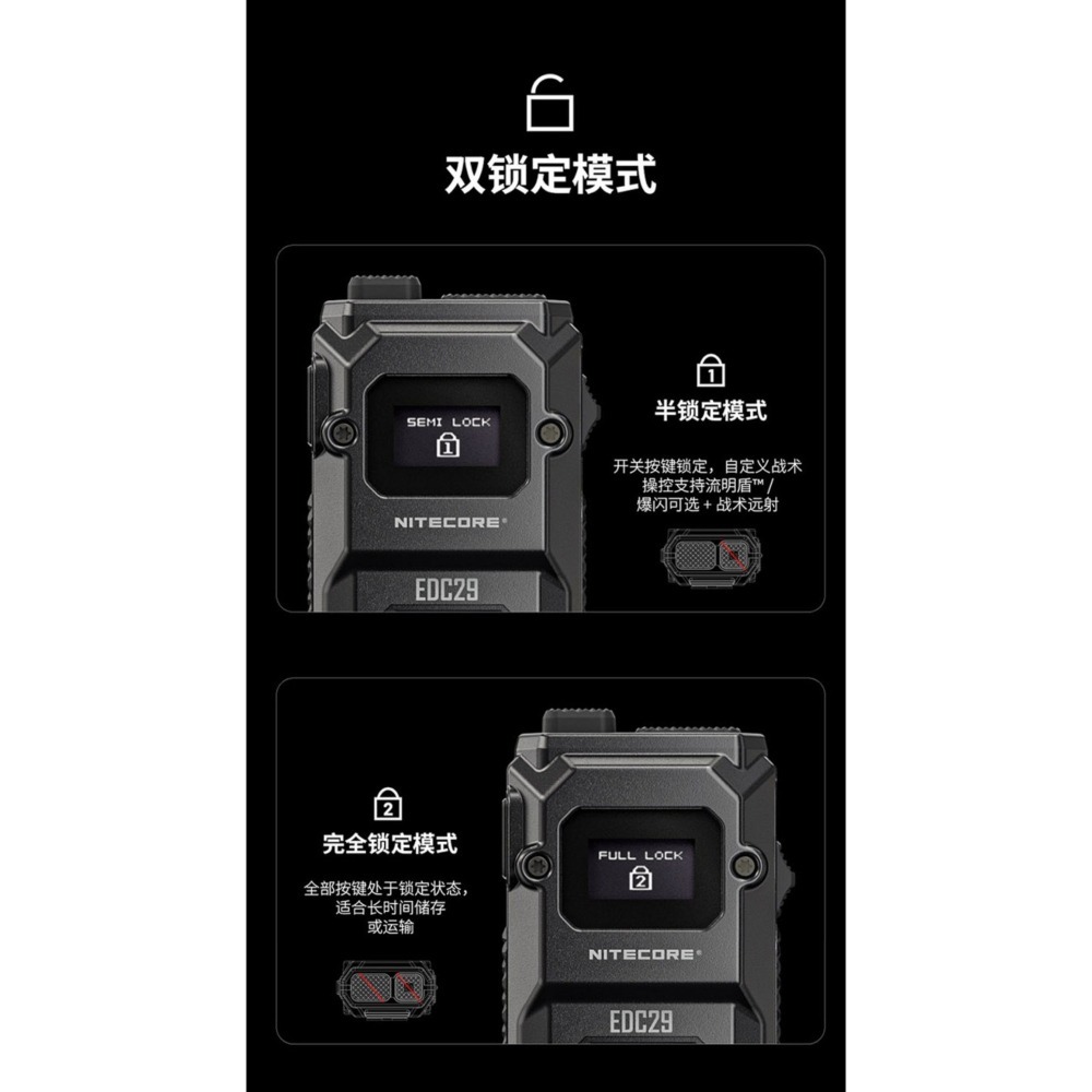 NITECORE EDC29 高性能超薄EDC手電筒 6500流明 400米 OLED 流明盾 爆閃-細節圖10