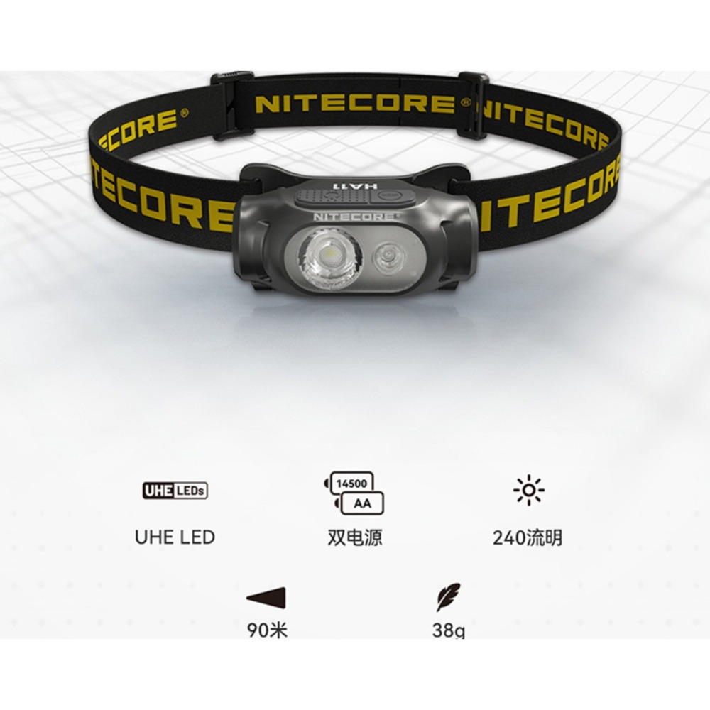 NITECORE HA11 輕量頭燈 240流明 紅光 AA 14500 夾帽燈 夾燈 登山 露營 跑步-細節圖10