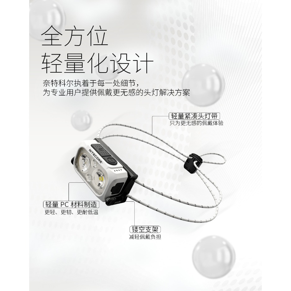 NITECORE NU21 360流明 輕量頭燈 雙光源可充電頭燈 44克 百岳 越野跑 登山 LED頭燈-細節圖4