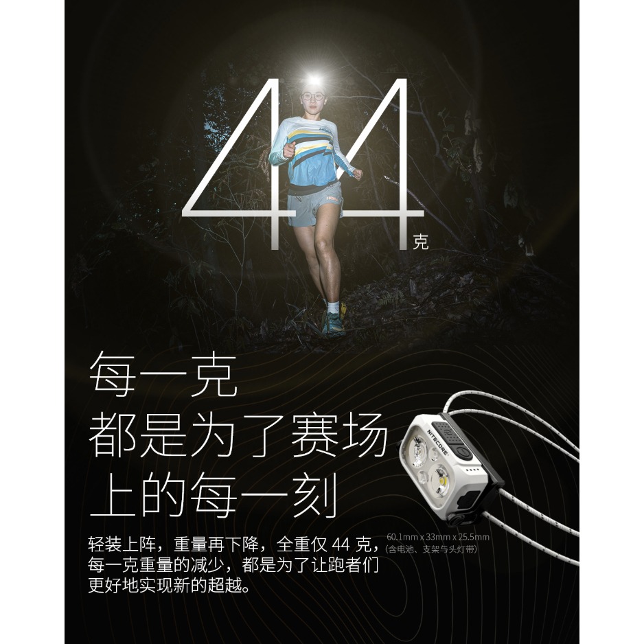 NITECORE NU21 360流明 輕量頭燈 雙光源可充電頭燈 44克 百岳 越野跑 登山 LED頭燈-細節圖5