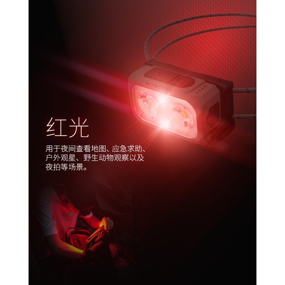 NITECORE NU21 360流明 輕量頭燈 雙光源可充電頭燈 44克 百岳 越野跑 登山 LED頭燈-細節圖8