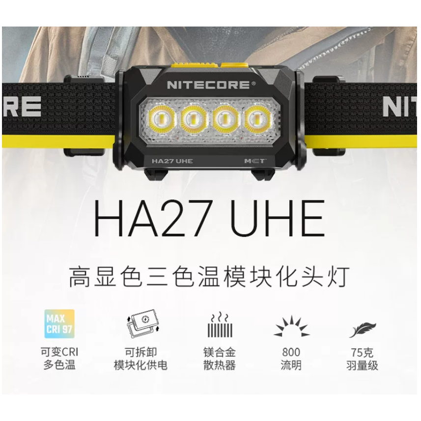 台灣現貨HA27 UHE 高顯色三色溫頭燈 800流明 150米 可變CRI 帽夾 附夾子 收納袋-細節圖5