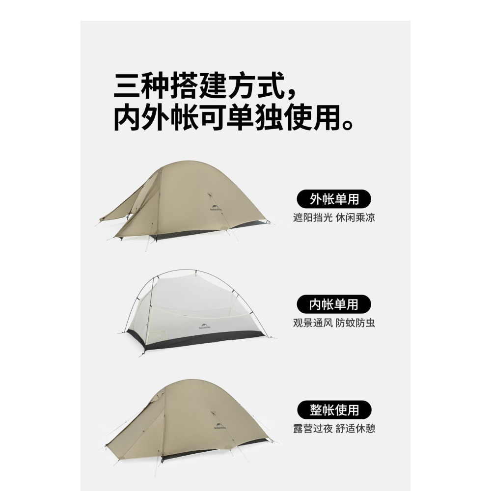 Naturehike 雲尚2 pro UL帳篷10D 20D 210T 登山 云尚2 野營 台灣現貨-細節圖7