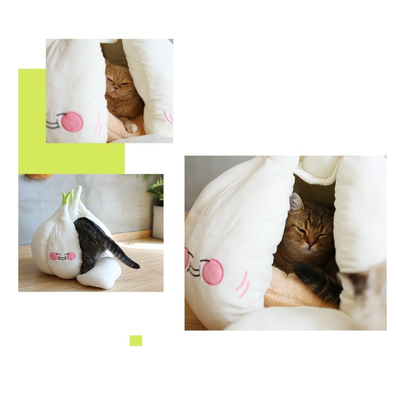 韓系寵物窩 深度睡眠窩 寵物睡窩 貓窩 貓床 可愛造型 大蒜窩 保暖 深度睡眠 睡窩 狗窩-細節圖6