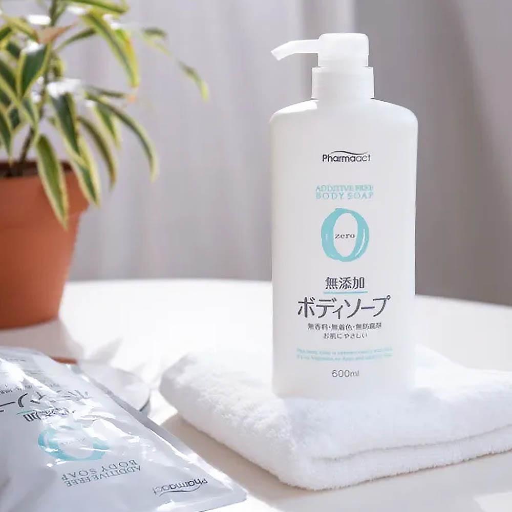 【熊野油脂KUMANO】Pharmaac 無添加系列 沐浴乳補充包450ml 敏感肌 無添加 滋潤 親膚 植物性 無添加-細節圖2