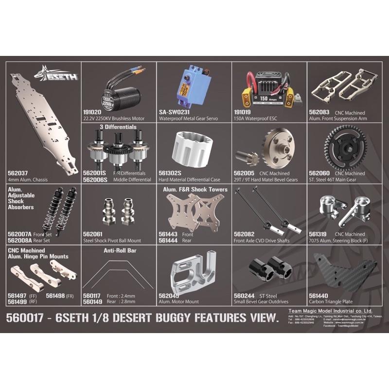 TeamMagic精凌 6SETH 1/8 沙漠競卡越野車6S 無刷版(No.560017R)-細節圖7