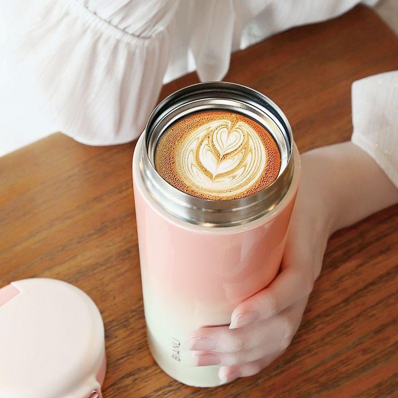 【台灣現貨】漸層不鏽鋼吸管保溫瓶 473ml(多款可選)-細節圖2