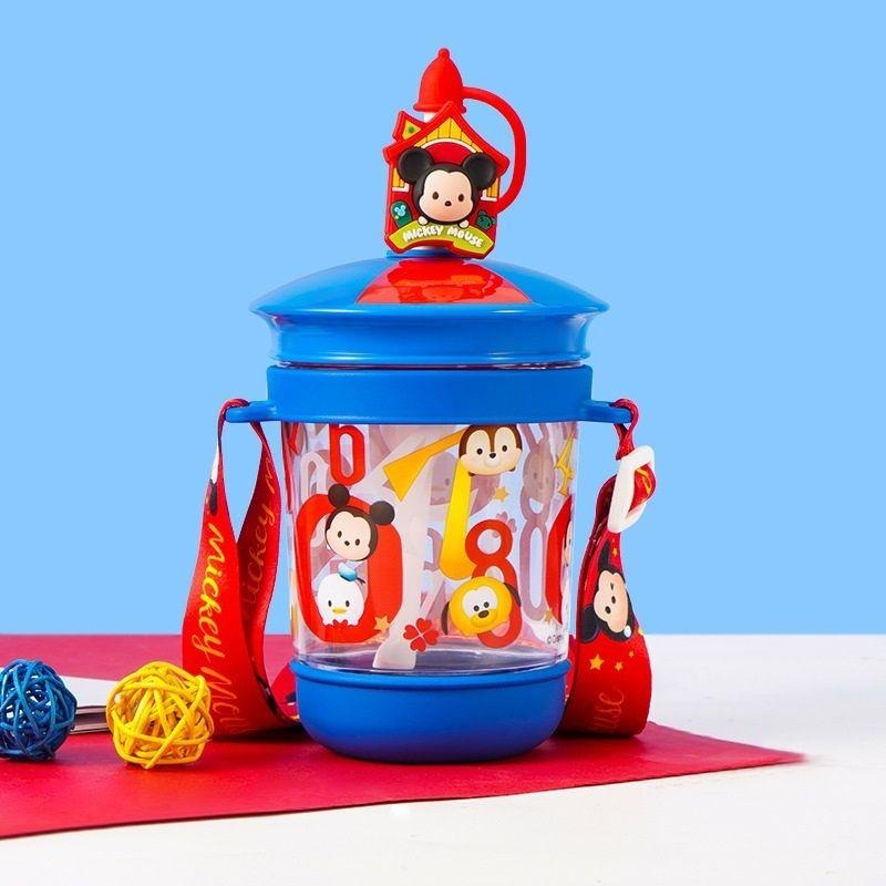 【台灣現貨】迪士尼 公仔吸管杯 附背帶 570ml 兒童水壺 兒童水杯(多款可選)-細節圖4