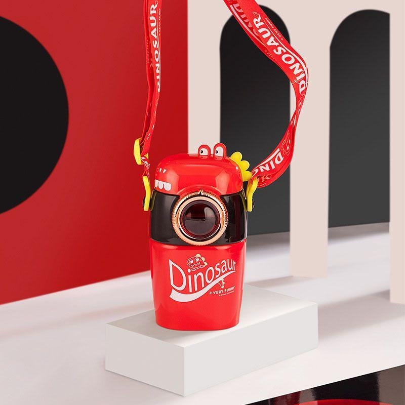 【台灣現貨】恐龍造型 吸管式3D立體相機不鏽鋼保溫瓶 300ml 兒童保溫瓶 兒童保溫杯 (多款可選)-細節圖3