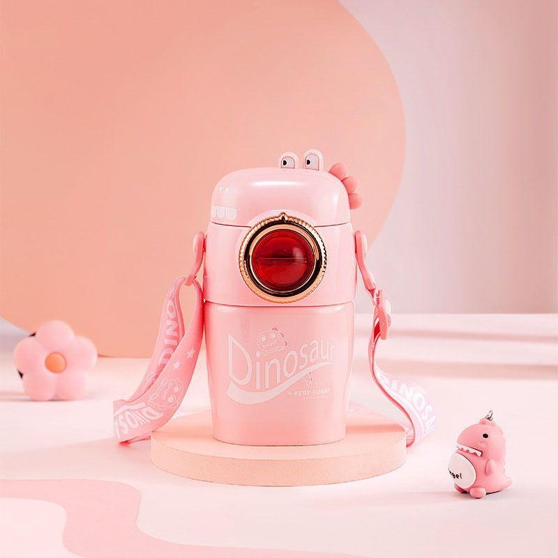 【台灣現貨】恐龍造型 吸管式3D立體相機不鏽鋼保溫瓶 300ml 兒童保溫瓶 兒童保溫杯 (多款可選)-細節圖6