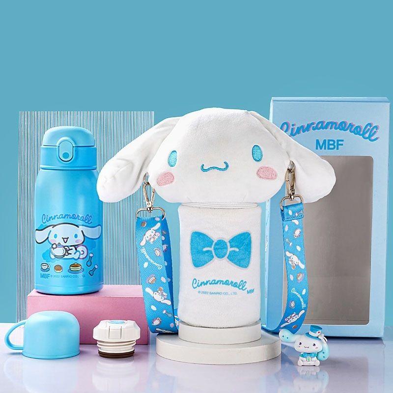 【台灣現貨】三麗鷗 娃娃杯套雙蓋吸管保溫瓶 附背帶 550ml(多款可選) 保溫杯 兒童保溫瓶 KT 大耳狗-細節圖5