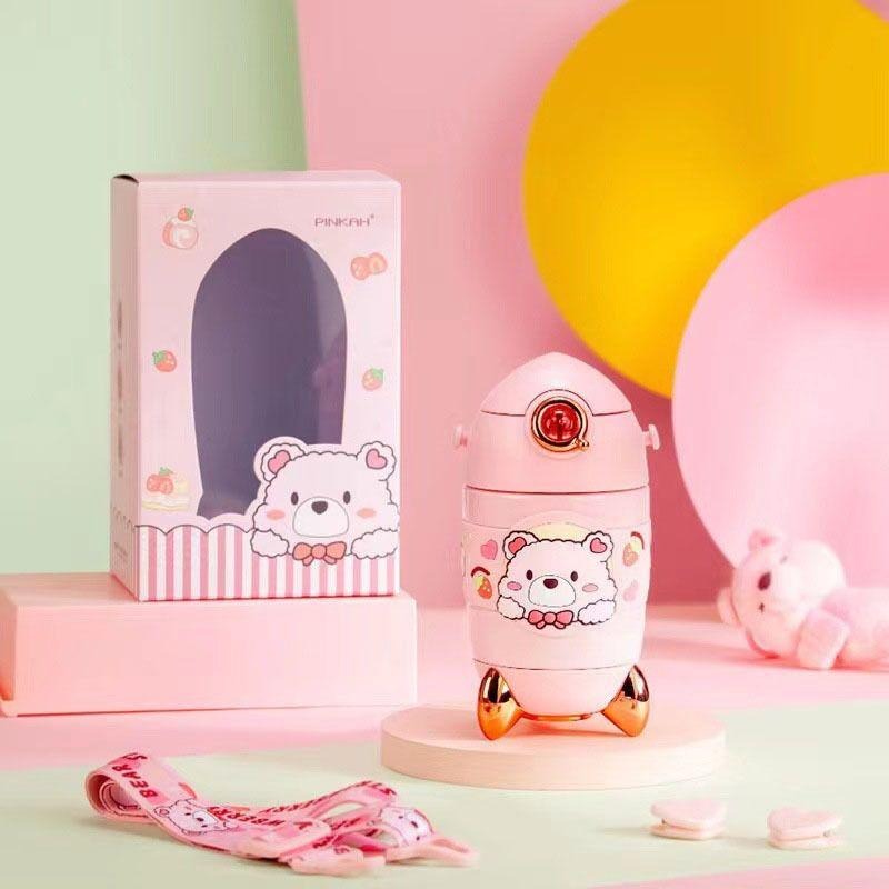 【台灣現貨】迪士尼 吸管式316彈蓋火箭造型保溫瓶 300ml 兒童保溫瓶 兒童保溫杯 (多款可選)-細節圖4