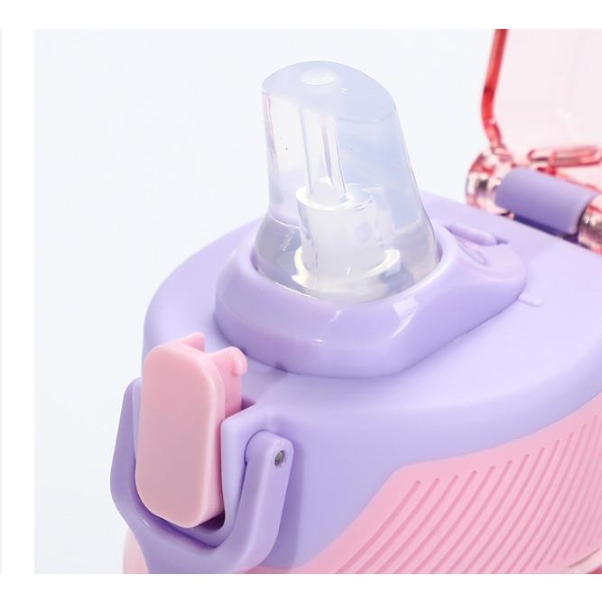 【台灣現貨】迪士尼 費雪 手提 提把彈蓋直飲／吸管水壺  運動水壺 上學水壺 540ml-細節圖3