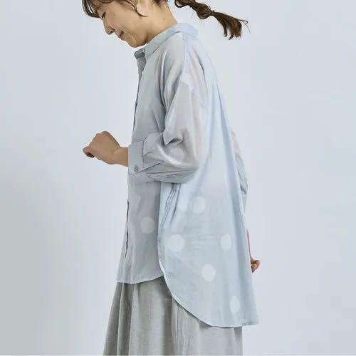 預購 日本🇯🇵Cloudnine 棉質透明紗圓點圖案襯衫-細節圖7