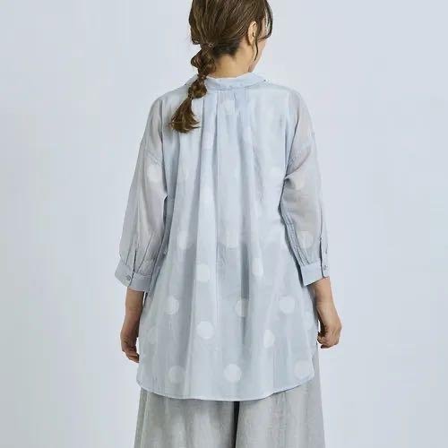 預購 日本🇯🇵Cloudnine 棉質透明紗圓點圖案襯衫-細節圖8