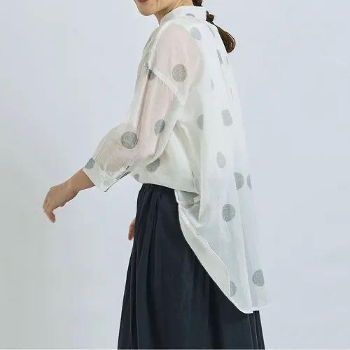 預購 日本🇯🇵Cloudnine 棉質透明紗圓點圖案襯衫-規格圖8