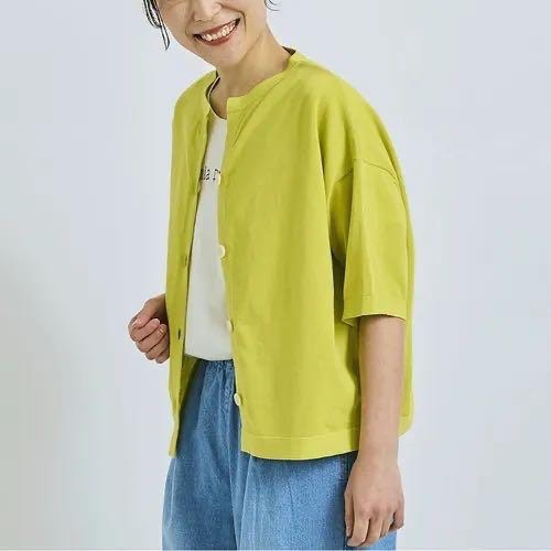 預購 日本🇯🇵Cloudnine 清爽短款寬5分袖針織開衫衫-細節圖3