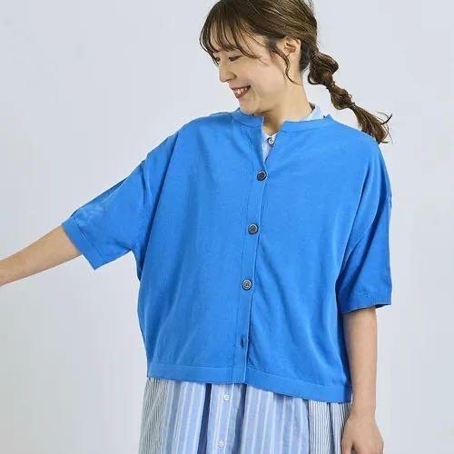 預購 日本🇯🇵Cloudnine 清爽短款寬5分袖針織開衫衫-細節圖5