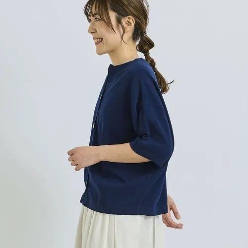 預購 日本🇯🇵Cloudnine 清爽短款寬5分袖針織開衫衫-細節圖8