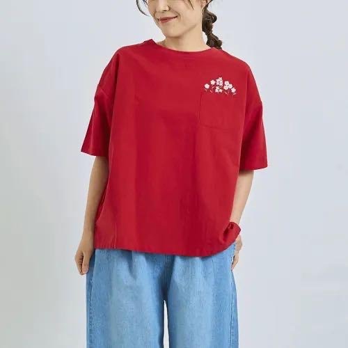 預購 日本🇯🇵Cloudnine 胸前口袋花朵刺繡T-規格圖5