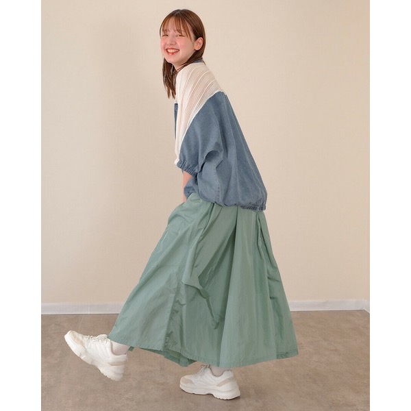 預購 日本🇯🇵 mililopiulu 清爽材質A字裙-細節圖2