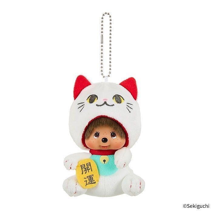 現貨 日本🇯🇵 夢奇奇Monchhichi 招財貓 玩偶 吊飾-規格圖7