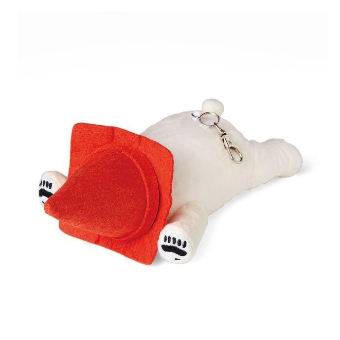 日本🇯🇵天王寺動物園X 頭戴三角錐 北極熊跳水造型伸縮票卡套玩偶 玩偶吊飾-細節圖3