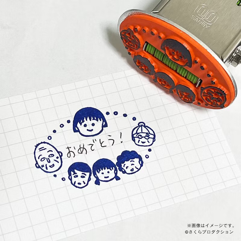 日本🇯🇵郵便局 X 櫻桃小丸子  特製日期印章 日付印 橢圓2款-細節圖3