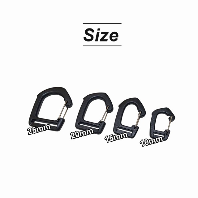 塑鋼五角D扣 塑鋼 五角扣 塑鋼D環 彈簧勾 揹包扣 快扣 塑鋼扣具 掛勾 鉤扣 三角掛勾 戰術配件 登山扣 D字扣-細節圖3