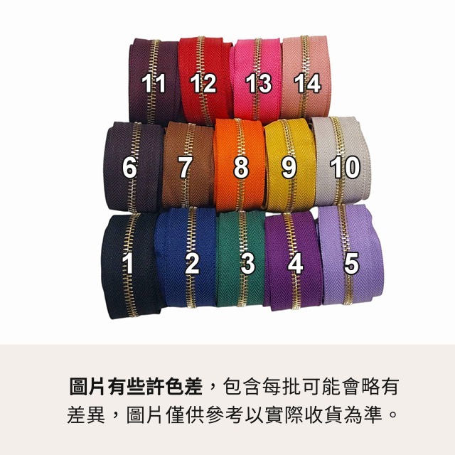 5號金屬拉鏈 淺金齒 金屬拉鍊 金屬拉鏈 5號拉鏈 包包拉鍊 衣服拉鏈 鞋 皮夾拉鏈 縫紉 手作 手工藝 拼布 皮雕-細節圖3