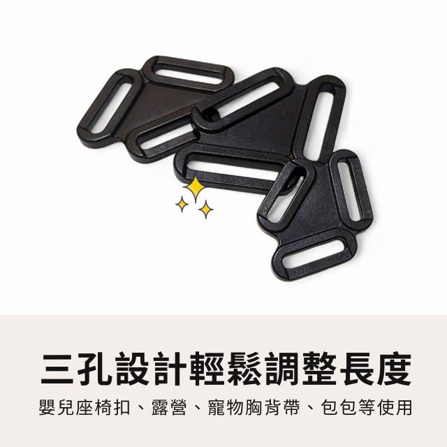 塑鋼三向調節扣 三角扣 三向調節 戰術 寵物背帶扣 嬰幼座椅 調節扣 塑鋼三邊 三角環 織帶 塑鋼扣具 包包配件 五金-細節圖2