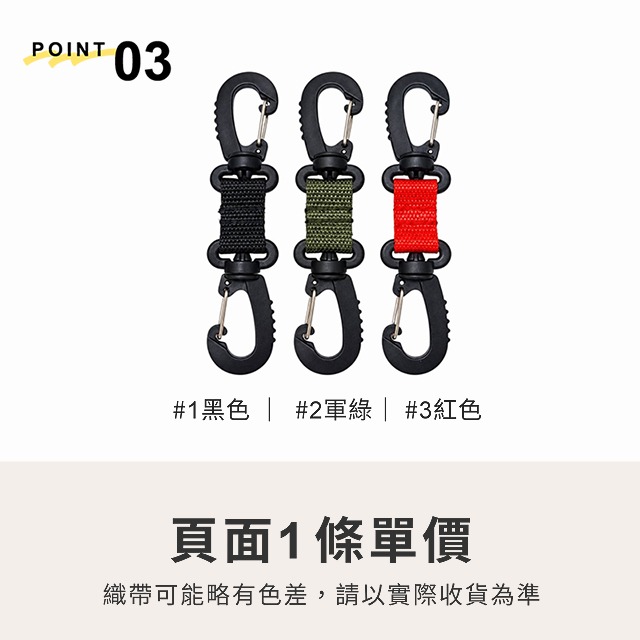 雙頭旋轉扣 台灣製 雙頭掛勾 鉤扣 戶外機能配件 背包擴充扣 織帶掛扣 戰術 露營 包包配件 鑰匙掛扣 繩扣 塑鋼扣具-細節圖4