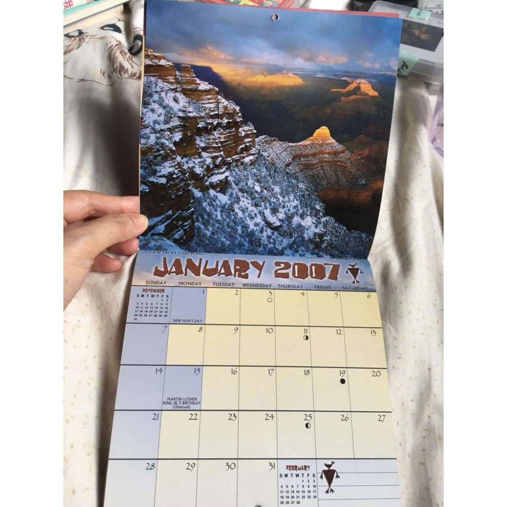 【阿得收藏品】Grand Canyon  calendar 年曆 2007 美國大峽谷 國家公園帶回-細節圖4