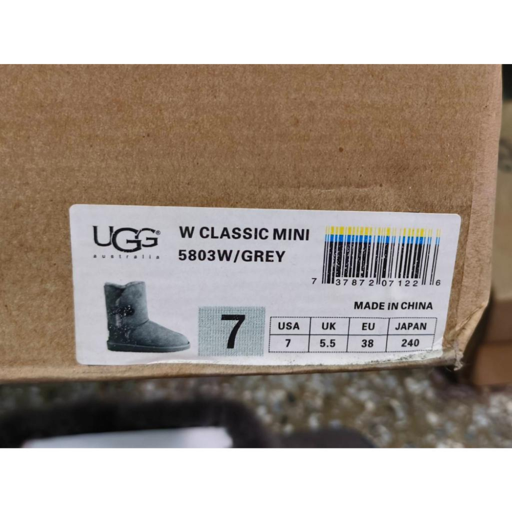 全新 正品 澳洲 UGG 雪靴 100%羊皮毛 低筒 5853灰 & 5803黑-細節圖8