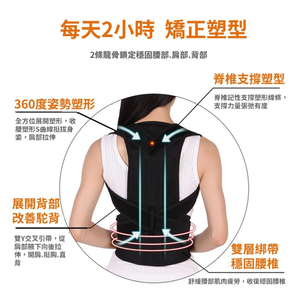 【新品上市】台灣現貨當天寄出 駝背矯正帶 背部矯正帶 防止駝背 矯正駝背  背部痠痛 駝背帶 束腰帶 美背神器 矯正帶-細節圖5