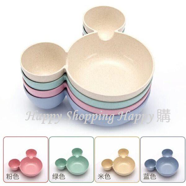 🚚現貨🚚 兒童學習碗分隔碗 小麥餐碗 分格碗  環保小麥碗 塑膠碗 防摔碗 兒童餐碗 練習吃飯 分菜盤-細節圖2