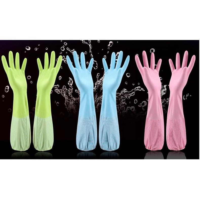 🚚🇹🇼現貨🚚 工作手套 洗碗手套 清潔手套 加長束口手套 加絨防水防寒手套 家務清潔手套 塑膠手套 家務手套 護手手套-細節圖7