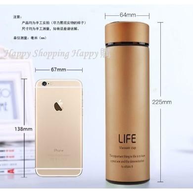 🚚🇹🇼現貨🚚 life保溫瓶 保溫瓶 500ml 304 不銹鋼保溫杯 保溫杯 真空保溫 磨砂 環保杯 500cc 保溫-細節圖5